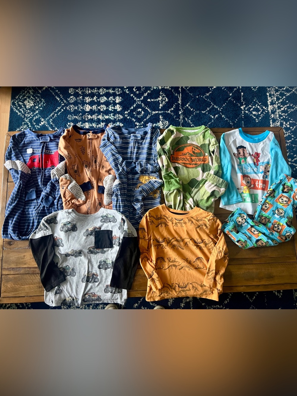 Lot of 9 Kids Cozy Pajamas & Shirts, Size 4T - Picture 1 of 5